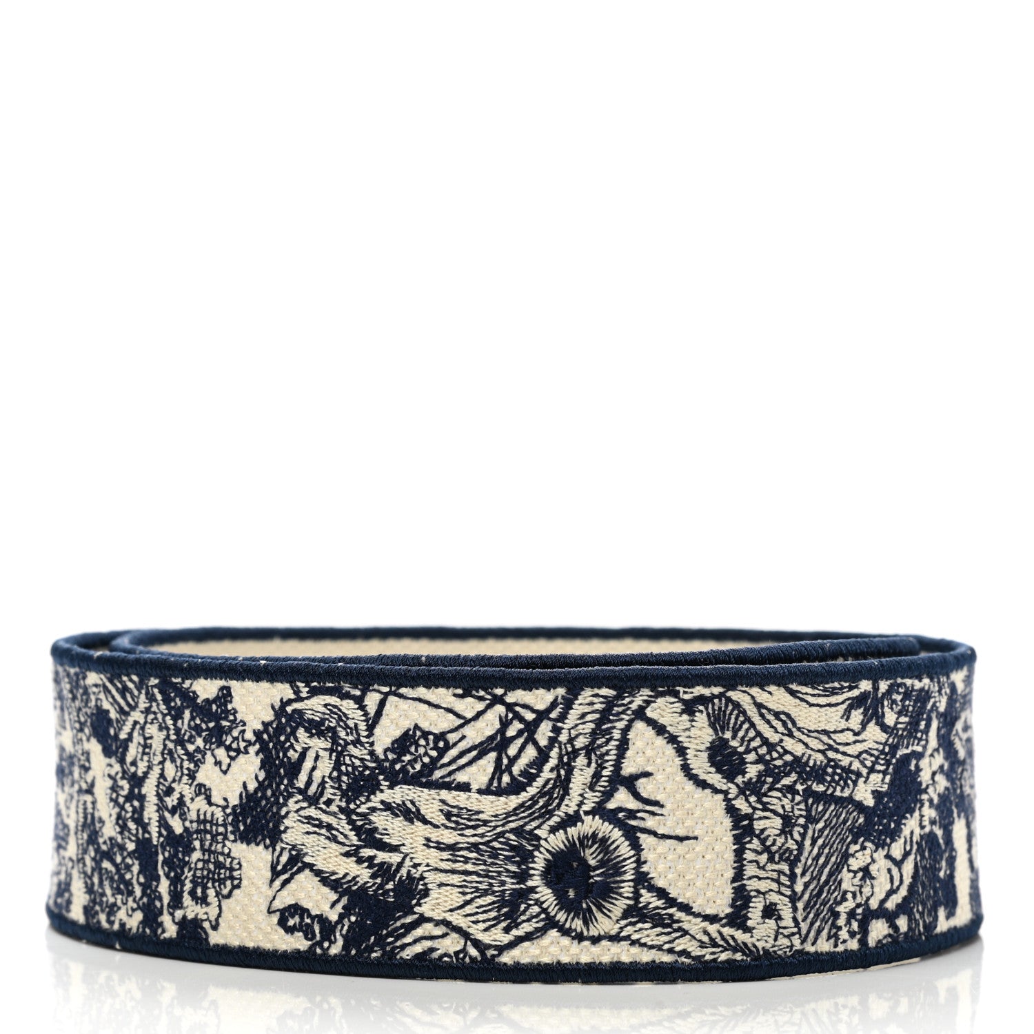 Christian Dior Canvas Embroidered Toile De Jouy Shoulder Strap Blue 2 of 6