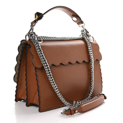 Fendi Vitello Liberty Scalloped Studded Kan I Shoulder Bag Caramello 3 of 10