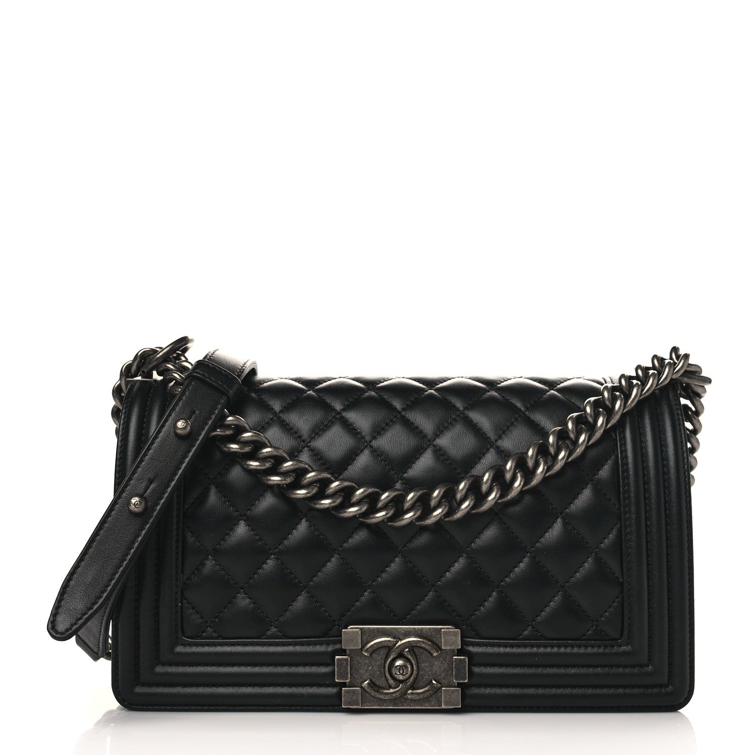 Chanel Lambskin Quilted Medium Boy Flap Black 1 of 9