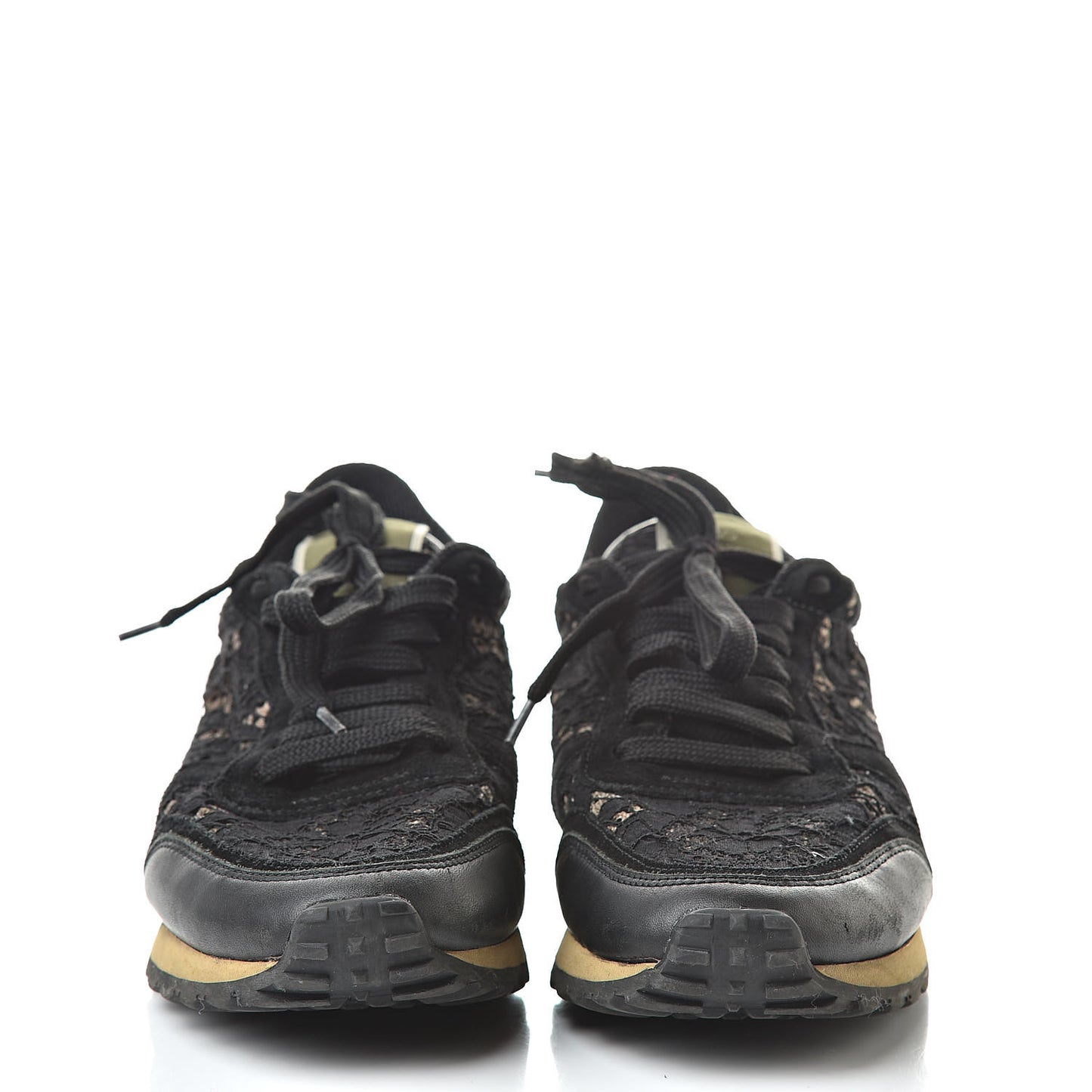 Macrame Lace Suede Womens Rockrunner Sneakers 38 Black