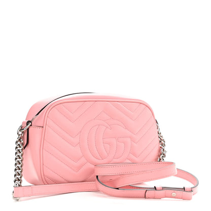 Gucci Calfskin Matelasse Small GG Marmont Chain Shoulder Bag Wild Rose 3 of 10