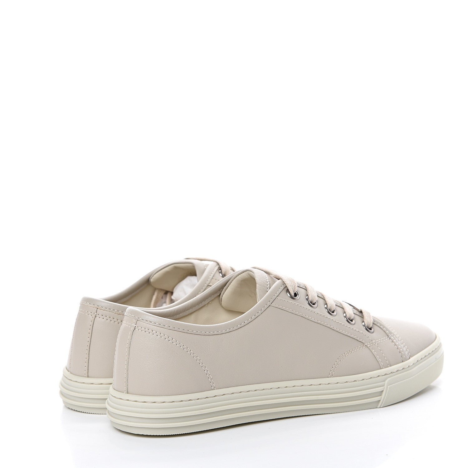 Gucci Calfskin Miro Soft Womens Lace Up Sneakers 35 Mystic White 4 of 9