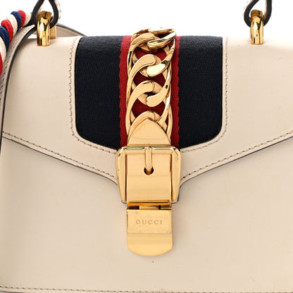 Gucci Calfskin Mini Sylvie Top Handle Bag White 8 of 13