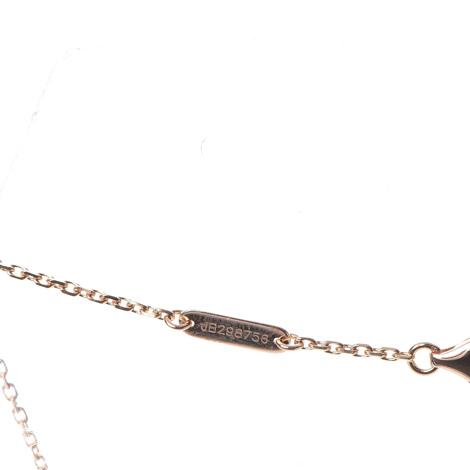 Van Cleef & Arpels 18K Rose Gold Diamond Mother of Pearl Vintage Alhambra Pendant Necklace 7 of 8