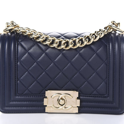 Chanel Lambskin Quilted Small Boy Flap Navy 9 of 9