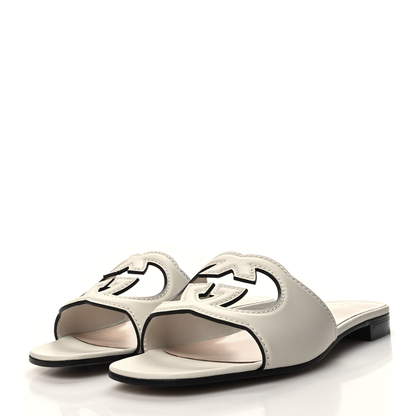 Calfskin Interlocking G Sandals 40 Mystic White