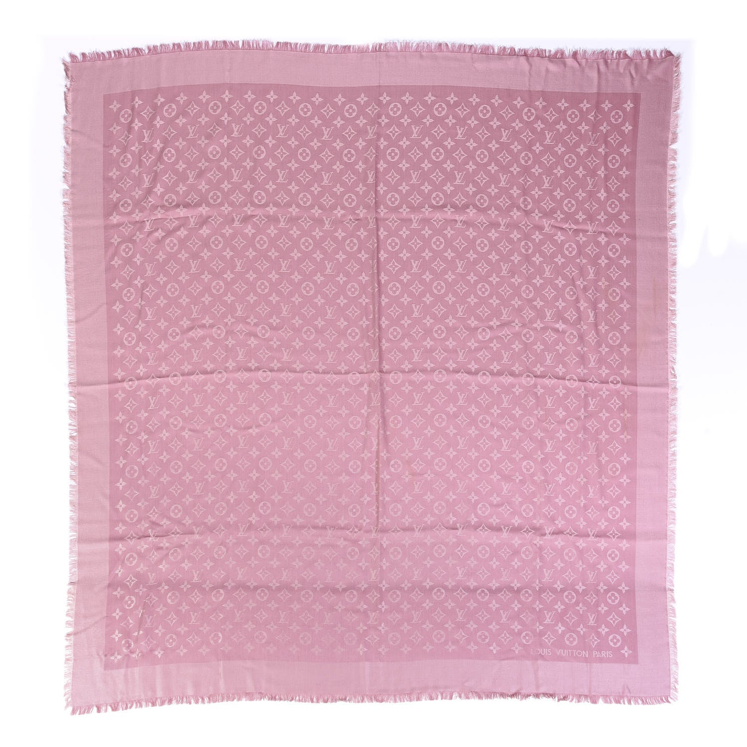 Louis Vuitton Silk Wool Monogram Denim Shawl Pink 1 of 3