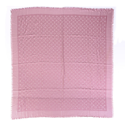 Louis Vuitton Silk Wool Monogram Denim Shawl Pink 1 of 3