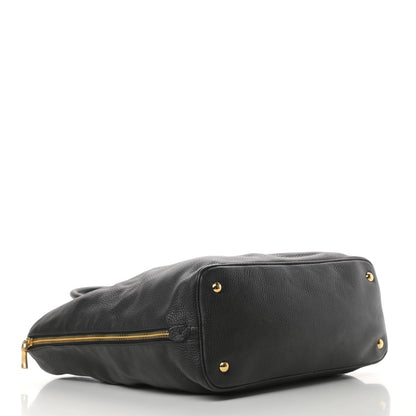 Prada Vitello Daino Side Zip Tote Black 4 of 12