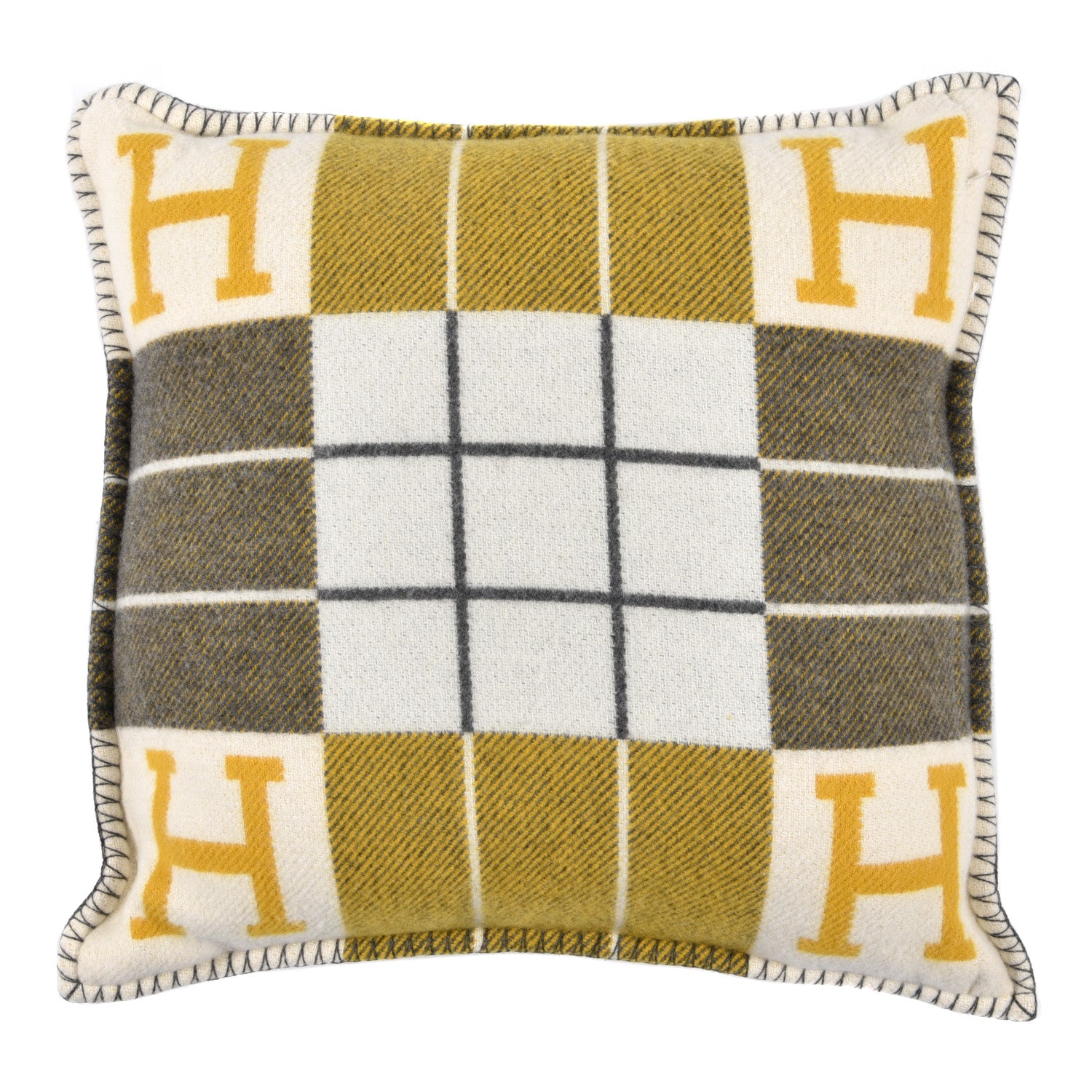 Hermes Wool Cashmere Avalon III Pillow PM Gris Soleil 2 of 3
