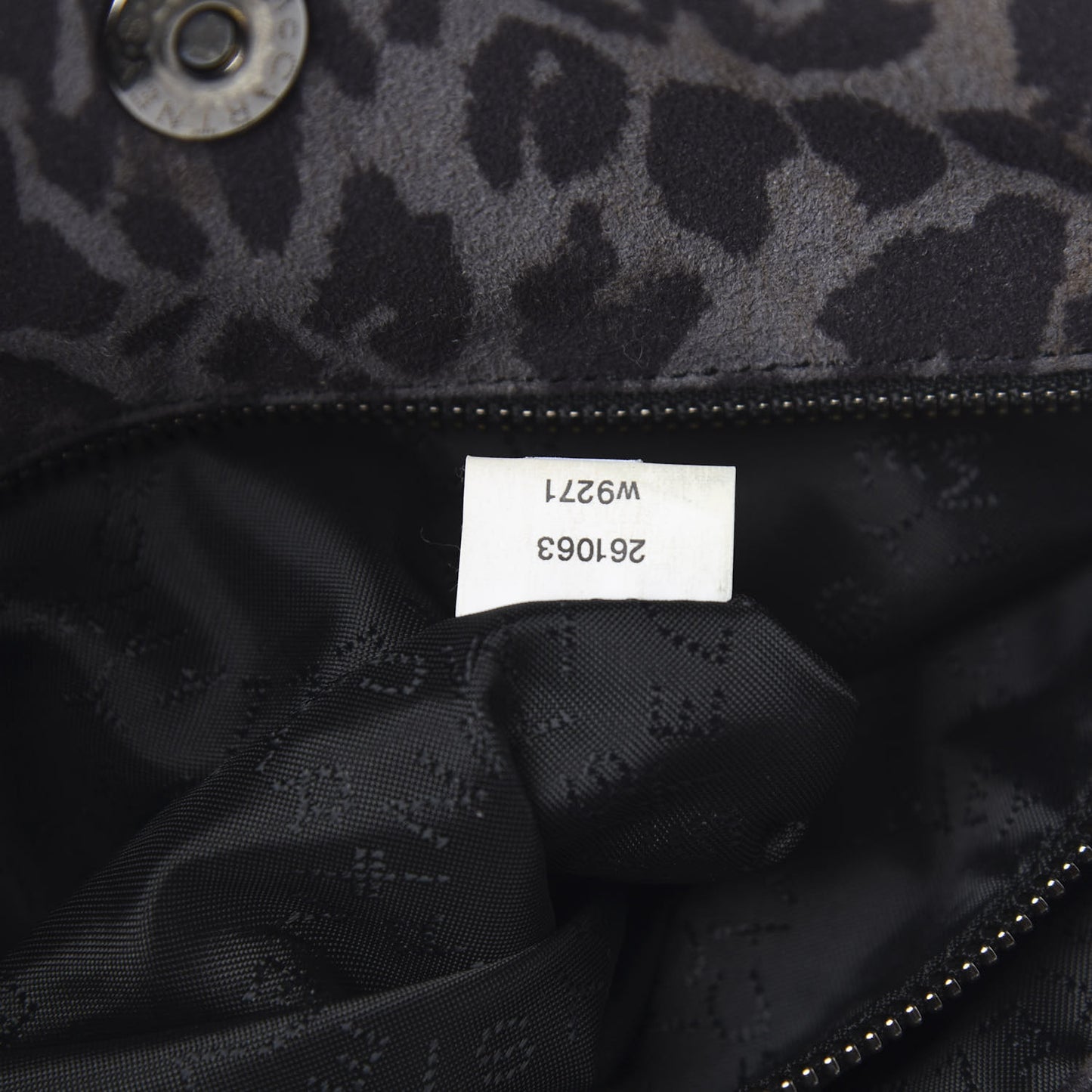Leopard Shaggy Deer Small Falabella Tote Grey