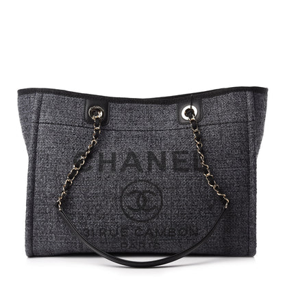 Chanel Lurex Boucle Small Deauville Tote Black 1 of 10