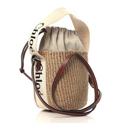 Chloe Raffia Calfskin Small Woody Basket Bag Brown 2 of 11