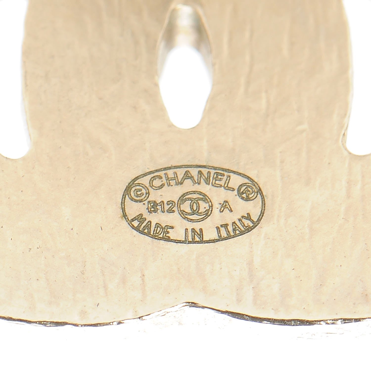 Chanel Enamel CC Earrings Grey Gold 4 of 4