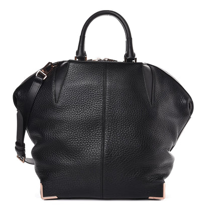 Alexander Wang Pebbled Calfskin Large Emile Black Rose Gold Hardware 1 of 9