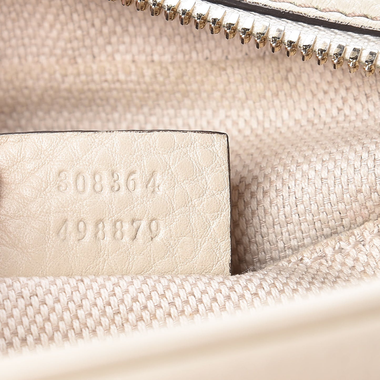Pebbled Calfskin Small Soho Disco Bag Off White