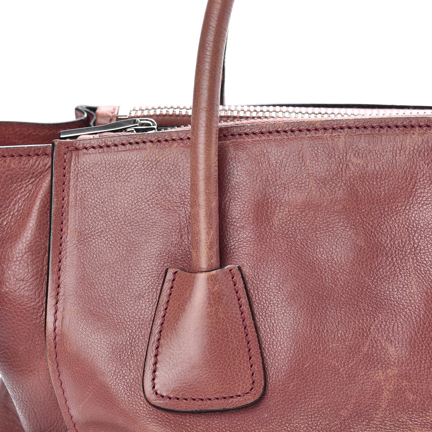 Glace Calf Small Twin Pocket Tote Pink