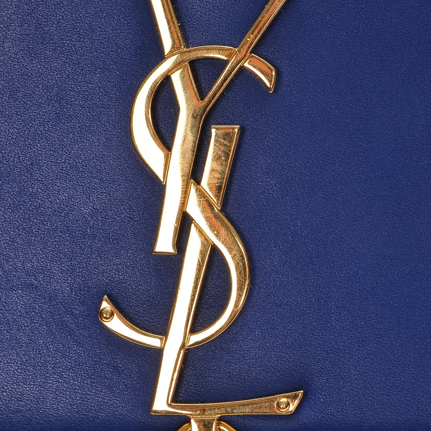 Smooth Calfskin Medium Classic Monogram Kate Tassel Satchel Royal Blue