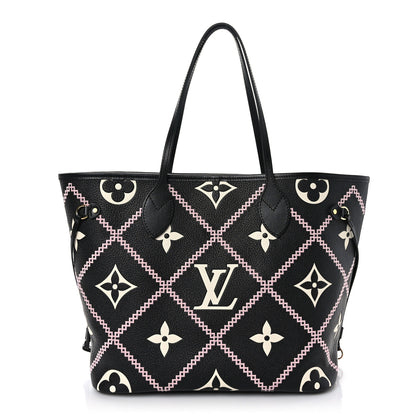 Louis Vuitton Empreinte Monogram Giant Broderies Neverfull MM Black 3 of 9