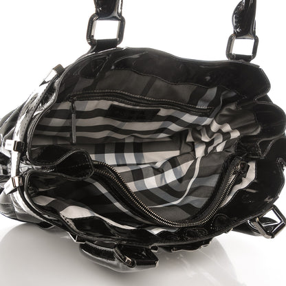 Burberry Patent Quilted Small Eastmore Landscape Tote Black 5 of 15