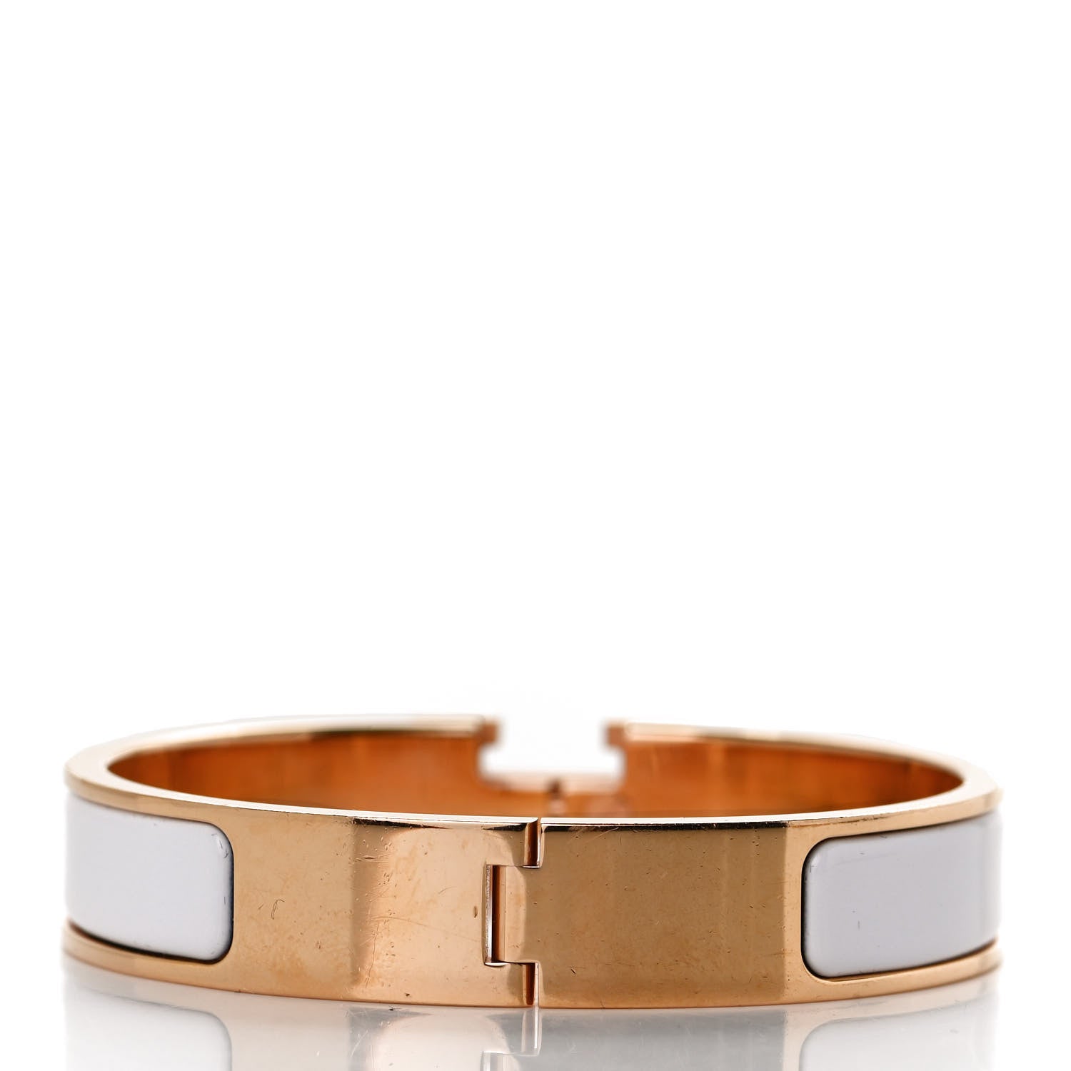 Hermes Enamel Narrow Clic Clac H Bracelet PM White 2 of 4