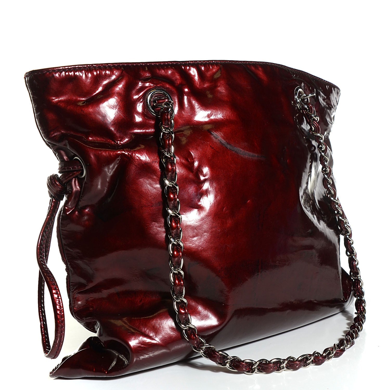 Chanel Patent Small Bonbons Shopper Tote Bordeaux 3 of 7