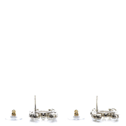 Chanel Crystal Pearl CC Dazzling Domino Earrings Gold 3 of 5