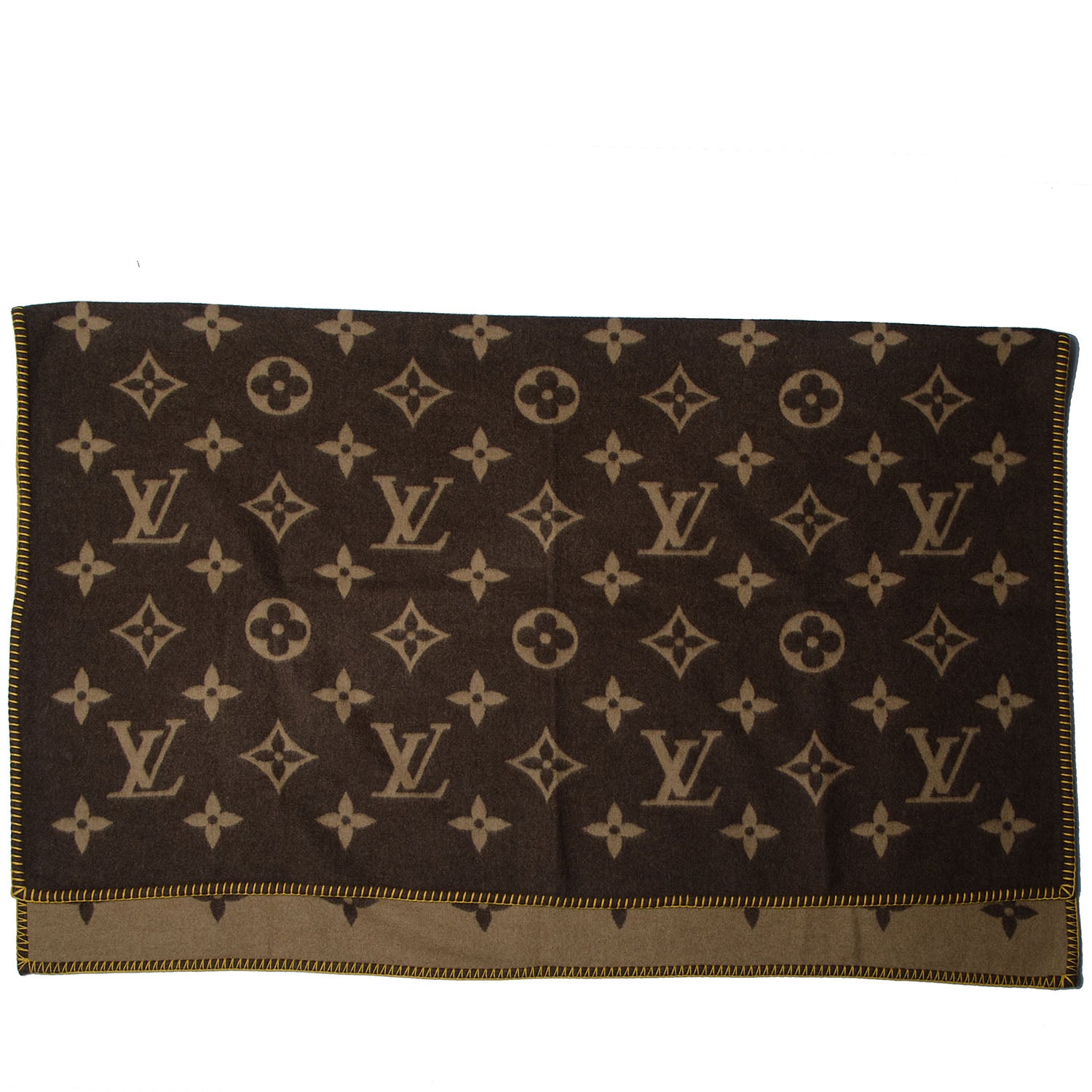 Louis Vuitton Lambswool Angora Monogram Blanket Marron 3 of 5