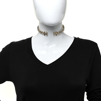 Chanel Metal CC Chain Link Choker Necklace M Gold 2 of 4