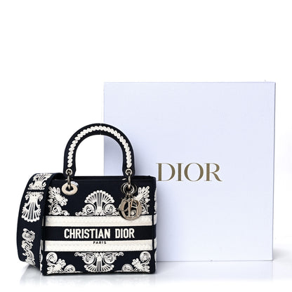 Christian Dior Embroidered Cornely Medium Lady D-Lite Blue White 14 of 14