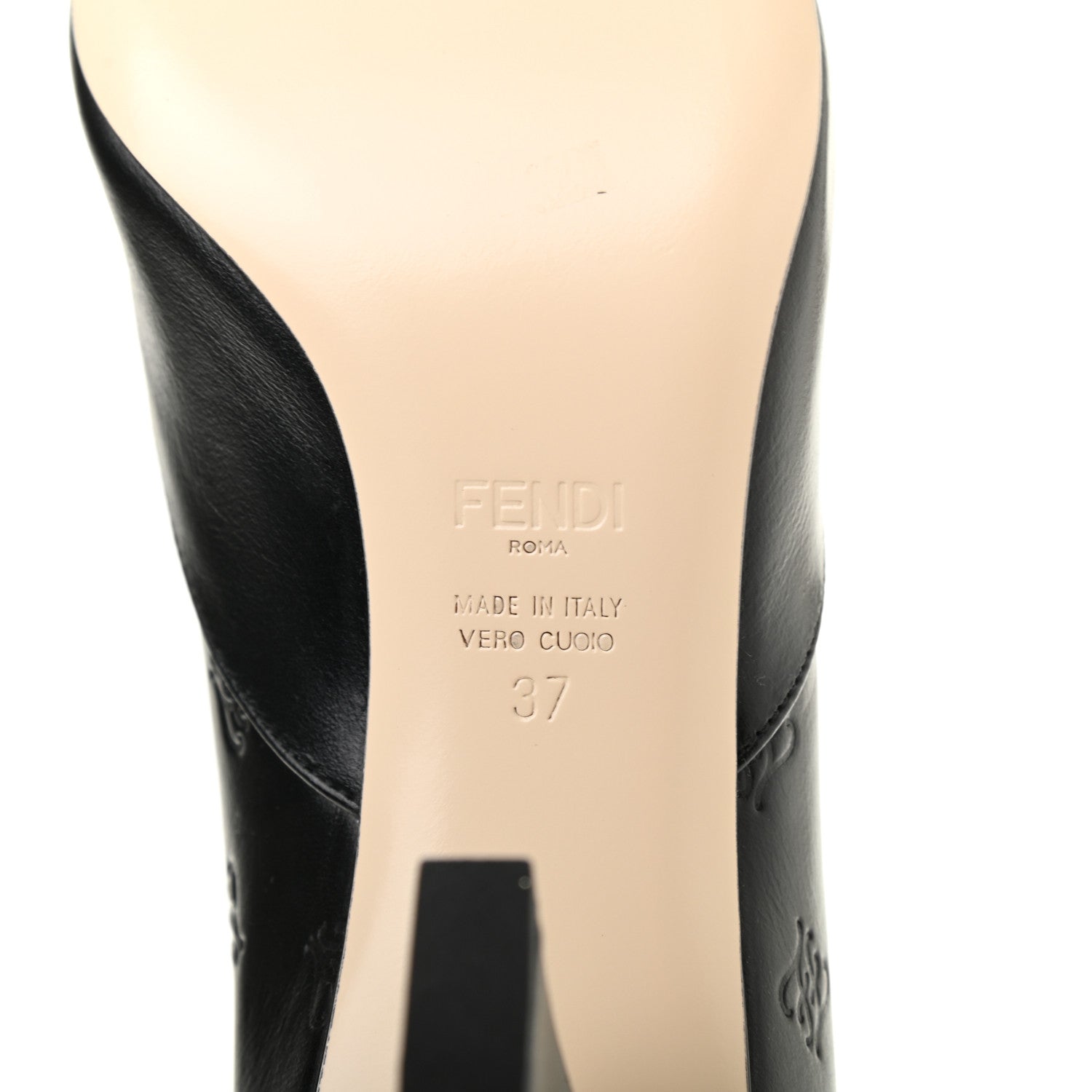 Fendi Vitello Karligraphy Embossed FFreedom Ankle Boots 37 Black 6 of 7