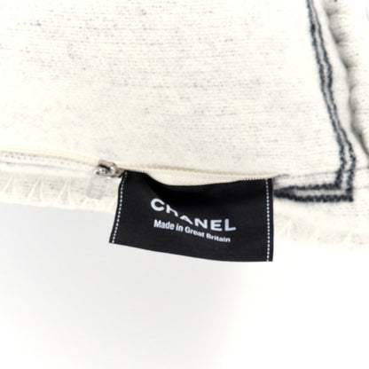 Chanel Merino Wool Cashmere CC Pillow Black White 3 of 3