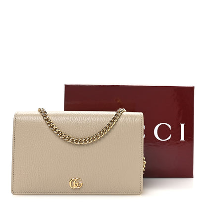 Gucci Dollar Calfskin Mini GG Marmont Chain Wallet Taupe Light Yellow 11 of 11