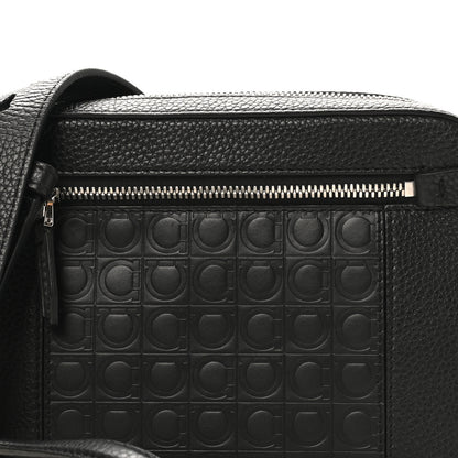 Salvatore Ferragamo Calfskin Gancini Embossed Belt Bag Black 7 of 9