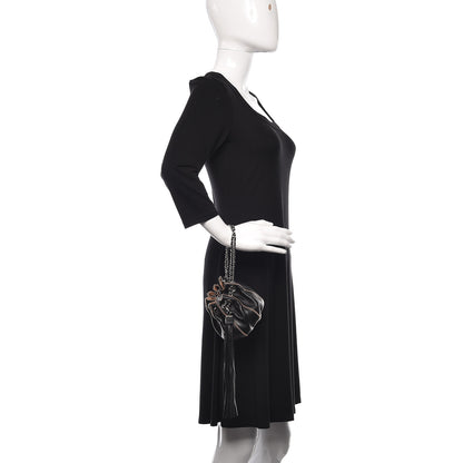 Chanel Lambskin Satin Mini Drawstring Tassel Shoulder Bag Black 2 of 9