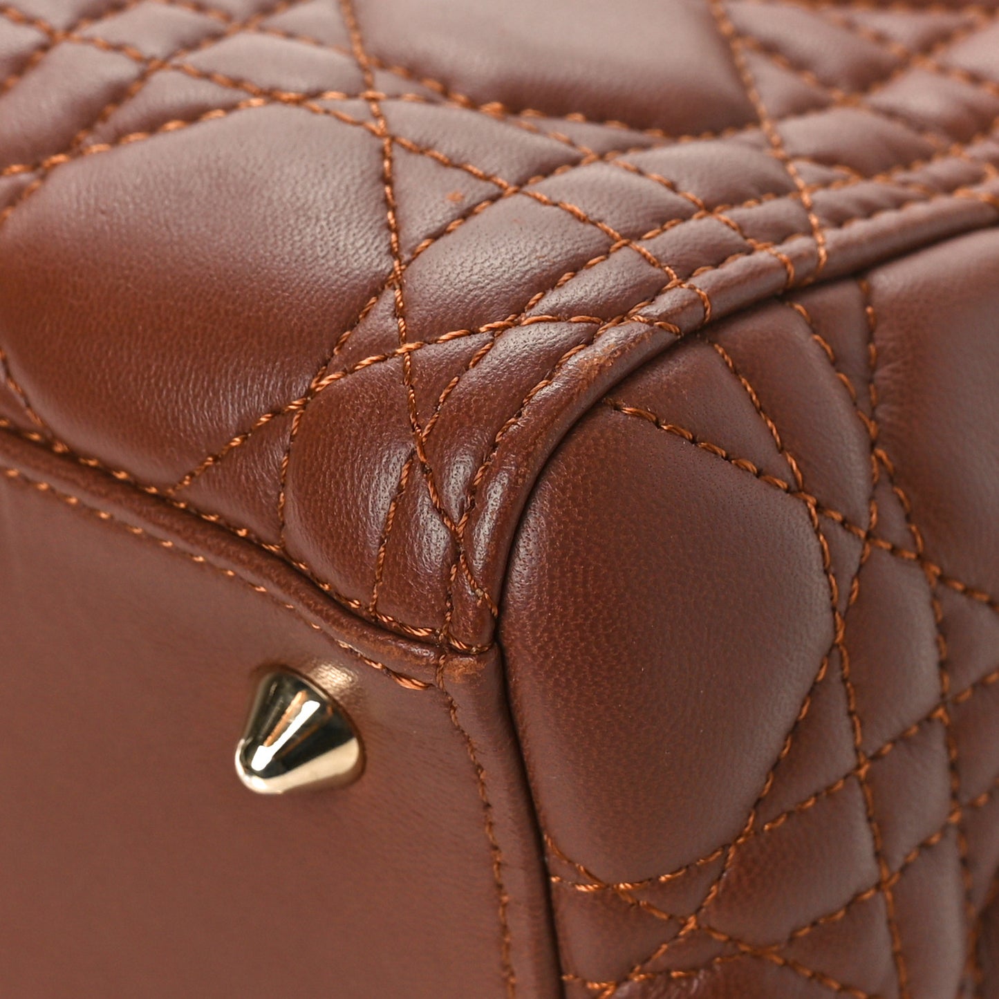 Lambskin Cannage Medium Lady Dior Brown