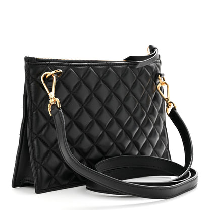 Versace Calfskin Quilted Small Tribute Icon Pouch Black 3 of 9