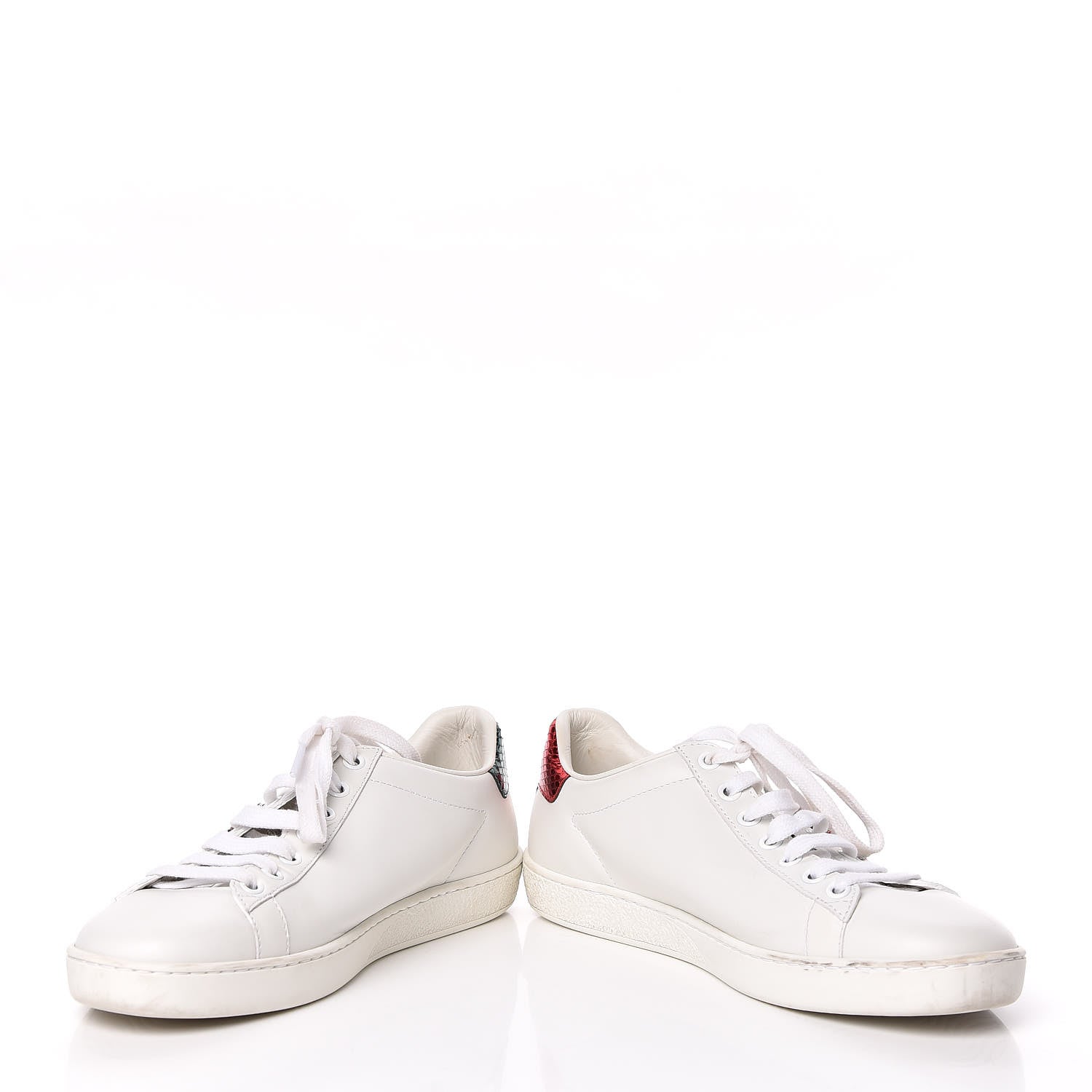 Gucci Calfskin Web Crystal Womens Mouth Ace Sneakers 37 White 5 of 17