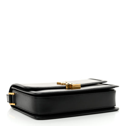 Saint Laurent Box Calfskin Monogram Medium Solferino Satchel Black 4 of 15