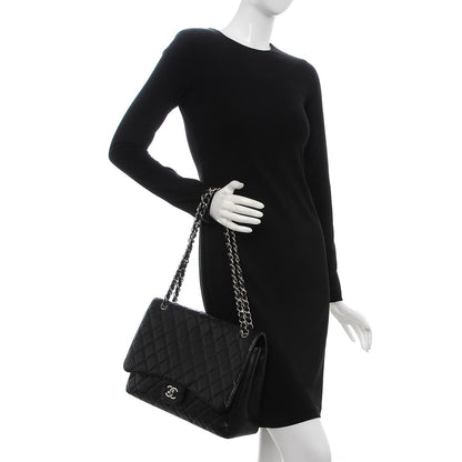 Chanel Caviar Quilted Maxi Single Flap Black 2 of 12