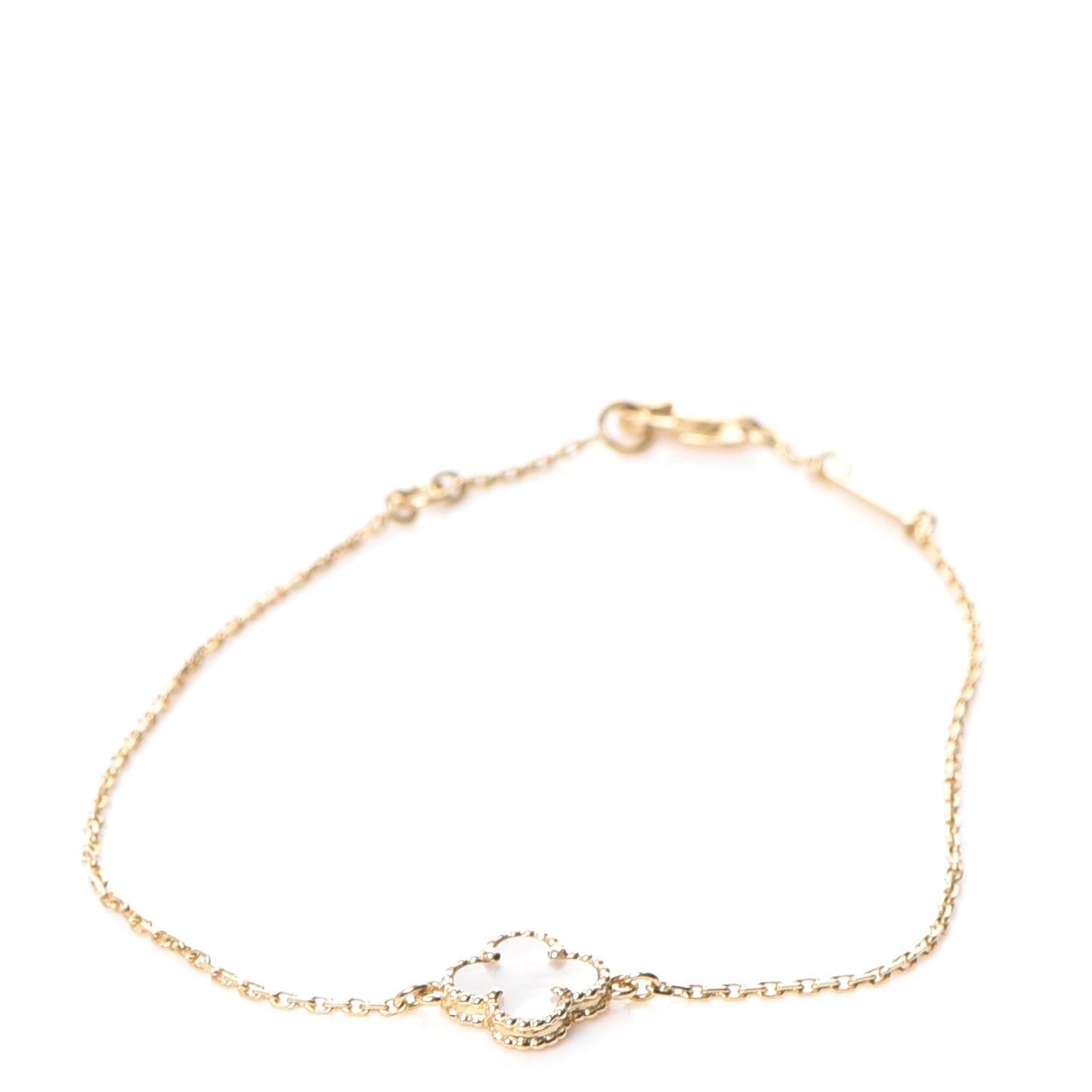 18K Yellow Gold Mother of Pearl Sweet Alhambra Bracelet