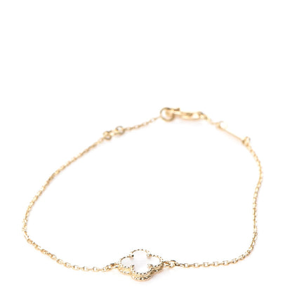 Van Cleef & Arpels 18K Yellow Gold Mother of Pearl Sweet Alhambra Bracelet 4 of 9