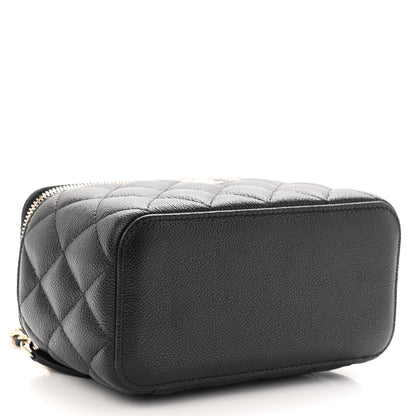 Chanel Caviar Quilted Small Tiny CC Vanity Case With Chain Black 4 of 11
