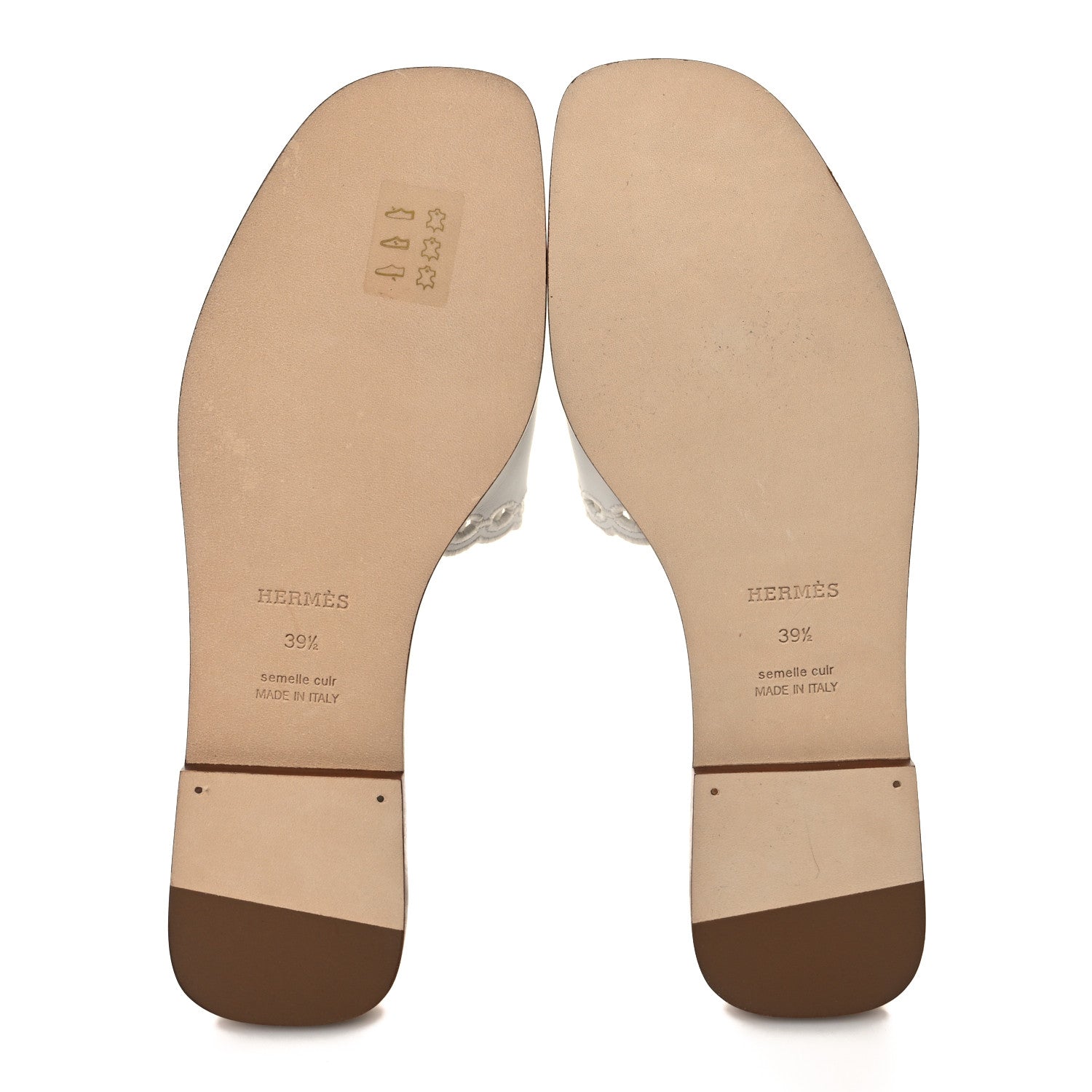 Hermes Calfskin Chaine d'Ancre Gaelle Sandals 39.5 White 5 of 8