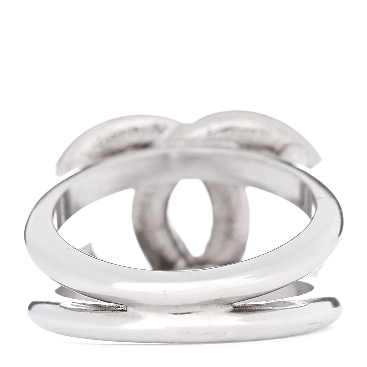 Chanel Crystal CC Ring 52 Silver 3 of 5