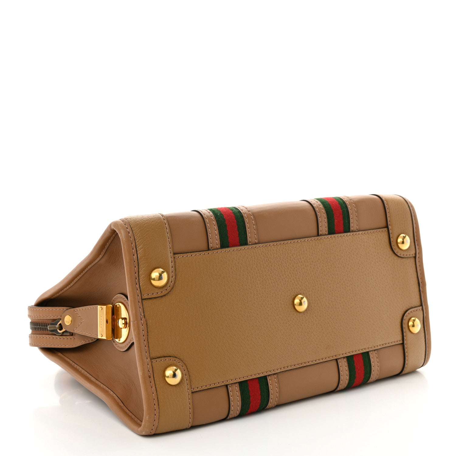 Gucci Koi Calfskin Medium Bauletto Duffle Top Handle Bag Tan 4 of 14