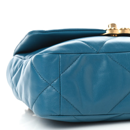 Chanel Goatskin Quilted Medium Chanel 19 Flap Turquoise 6 of 9