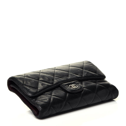 Chanel Lambskin Quilted Large Flap Wallet Black 4 of 7