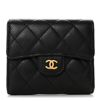 Chanel Caviar Quilted Compact Flap Wallet Black 1 of 9
