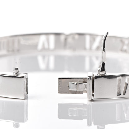 Tiffany Sterling Silver Atlas Pierced Hinged Bangle Bracelet 5 of 6